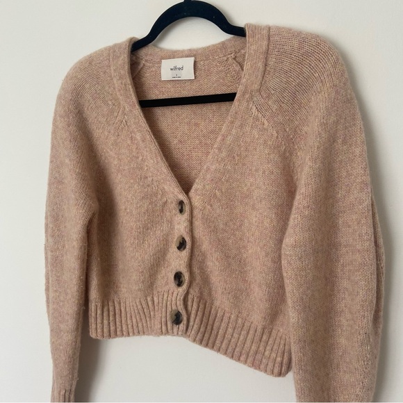 Aritzia Cream Button-Front V-Neck Cardigan Sweater - Picture 9 of 11